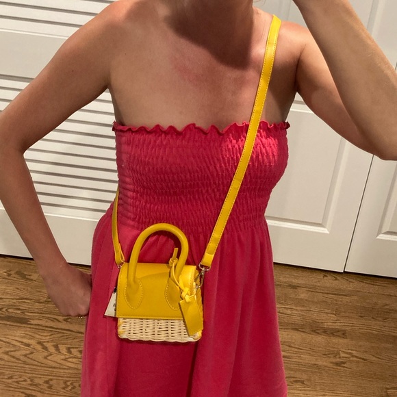 Mini Straw Crossbody Purse Yellow - Picture 4 of 11